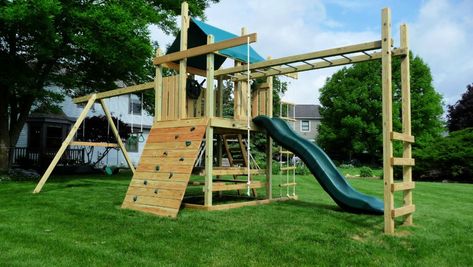 28 Simple DIY Swing Set Plans To Build One for Your Kids Playset Plans, Swing Set Plans, Swing Set Diy, Backyard Playset, Diy Swing, Kids Backyard Playground, Play Area Backyard, Diy Playhouse, Backyard Swings