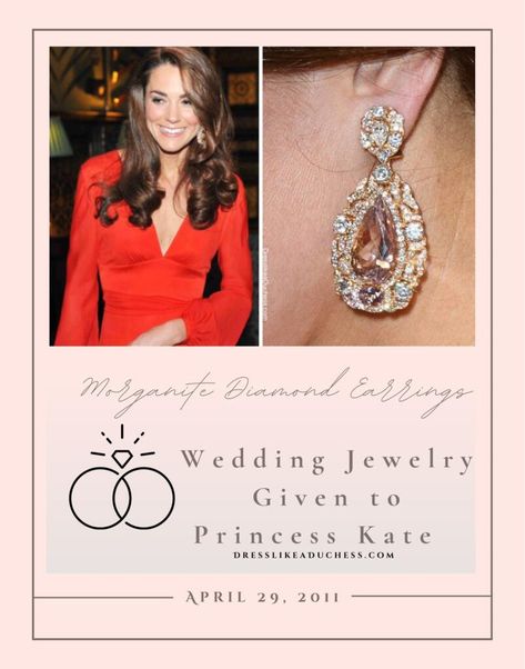 Princess Kate Middleton Jewelry, Kate Middleton Earrings, Kate Middleton Jewelry, Diamond Earrings Wedding, Looks Kate Middleton, Kate Middleton Wedding, Morganite Pendant, Initial Charm Bracelet, Large Statement Earrings