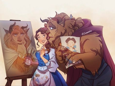 Fan Art Couples, Disney Amor, Humor Disney, Beauty And The Beast Art, Art Couples, The Beauty And The Beast, Tema Disney, Disney Artwork, Pinturas Disney