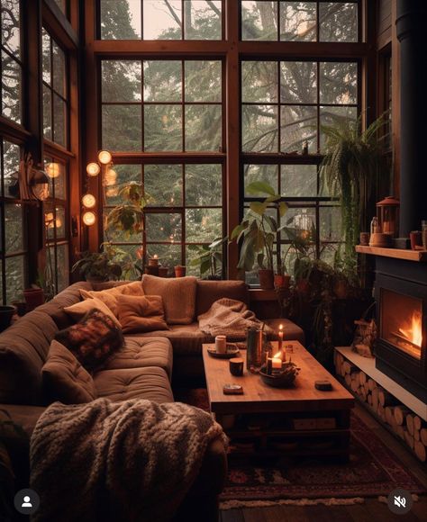 Modern Comfy Living Room Ideas, Cozy Living Room Inspiration, Green Houses, Living Room Goals, Cottage Living Rooms, Air Bnb, Modern Mountain, Winterthur, Dream House Rooms