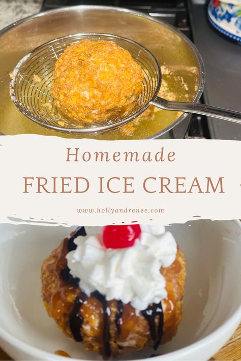 National Ice Cream For Breakfast Day, How To Make Deep Fried Ice Cream, Fried Ice Cream Balls, Great Dessert Recipes, Fried Ice Cream Recipe Easy, Fried Ice Cream Cake, Easy Fried Ice Cream, Fried Ice Cream Dessert, Deep Fried Ice Cream