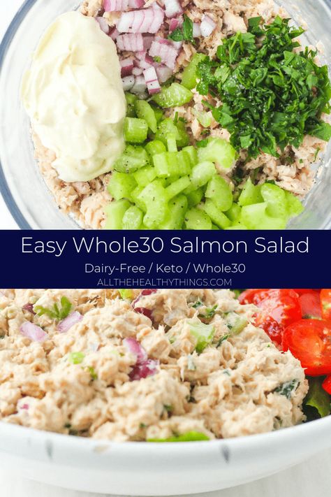 Whole30 Salads, January Whole30, Whole30 Salmon, Whole30 Easy, All The Healthy Things, Easy Whole30 Recipes, Gluten Free Salmon, Paleo Salmon, Easy Paleo Recipes