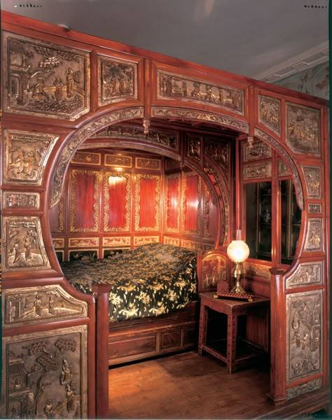 Ancient Bedroom, Traditional Bed Designs, Chinese Bed, Chinese Bedroom, Chinese Palace, Chinese Interior, Asian Homes, Rustic Traditional, Asian Home Decor