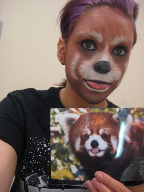 Red Panda Costume, Red Panda Wallpaper, Inspi Makeup, Panda Makeup, Theater Makeup, Panda Costume, Panda Costumes, Panda Face, Theatre Makeup