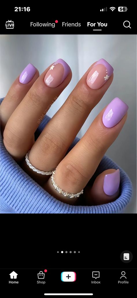 Lavender Nail Ideas Short, Short Gel Nails Purple, Lavender French Tips, Shellac Nail Designs, 2024 Nails, Short Gel Nails, Lavender Nails, French Nail Designs, Cute Gel Nails