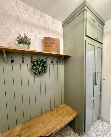 Mudroom Paint Color, Mud Room Garage, Small Mudroom Ideas, Mudroom Remodel, Farmhouse Mudroom, Spec House, Soft Autumn Color Palette, Autumn Color Palette, Laundry Room/mud Room