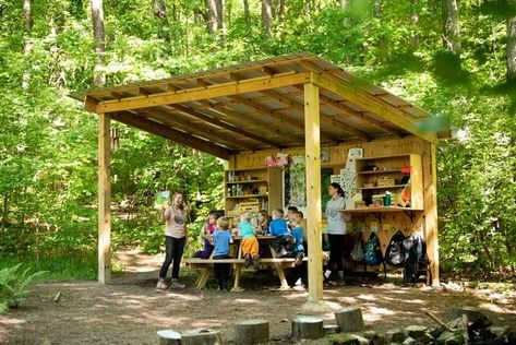 Outdoor Classroom Pavilion, Outdoor Classroom Whiteboard, Natural School Playground, Small Outdoor Classroom, Forest School Building, Indoor Outdoor Classroom, Nature Based School Design, Outdoor Forest Classroom, Outdoor Teaching Space