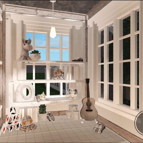 Bloxburg Play Area Ideas, Realistic Rooms Bloxburg, Playroom Bloxburg, Baby Room In Bloxburg, Kid Room Bloxburg, Bloc Burg Living Room, Bloxburg Playroom Ideas, Modern Family House, Blocksburg Room Ideas￼