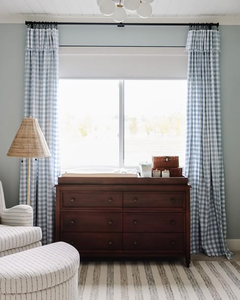 JULIA MARCUM · CLJ 🏡 (@chrislovesjulia) • Instagram photos and videos Nursery Curtains Boy, Vintage Nursery Boy, Baby Blue Nursery, Brown Nursery, Blue Nursery Boy, Nursery Room Design, Baby Room Inspiration, Chris Loves Julia, Baby Boy Room Nursery