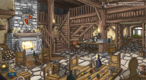 ArtStation - Concept Art: Pog Tavern, Jose Luis Gomez Madrigal Inn Concept Art, Fantasy Inn, Artstation Concept Art, Stone Age, Great Britain, Concept Art, Entertainment, Media, Film