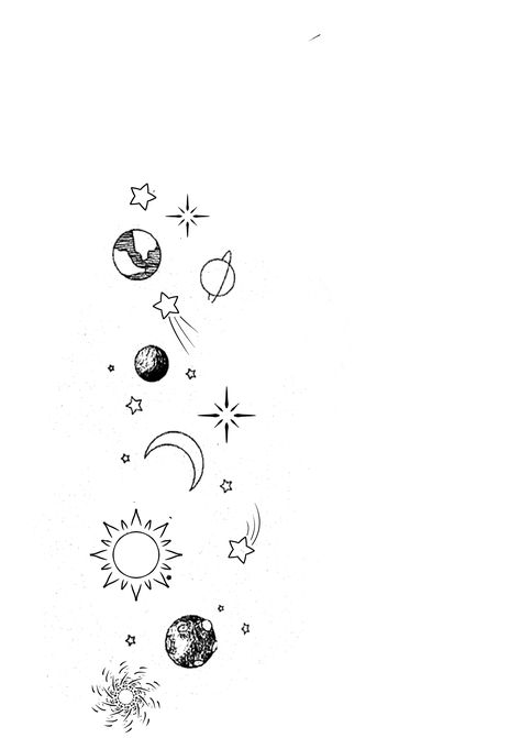 Tattoo Ideas Universe, Simple Universe Tattoo, City Line Tattoo, Meteorite Tattoo, Planets Tattoo Design, Simple Space Tattoos, Cute Alien Tattoo, Steven Universe Tattoo, Space Tattoos