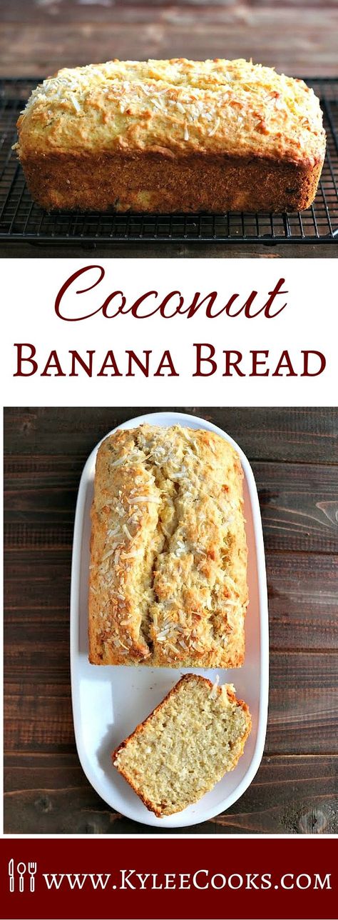 Adding coconut to this all time classic is a way to change-up the flavor, in a very tasty way. Coconut Banana Bread is a yummy snack, and goes great with your morning (or afternoon) tea or coffee. Coconut Banana Bread, Gateaux Cake, Banana Coconut, Coconut Recipes, Banana Recipes, Dessert Bread, Tea Or Coffee, Banana Bread Recipes, Homemade Bread