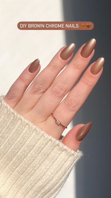 Opi Brown Chrome Nails, Brown Chrome Nails, Brown Chrome, Nail Quotes, Fall Is In The Air, Seasonal Nails, Treat You, Floral Nails, Chrome Nails