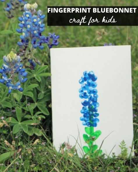 Bluebonnet Craft, Rodeo Crafts, Texas Crafts, Team Awesome, Cowboy Crafts, Texas Theme, Jw Convention, Fingerprint Art