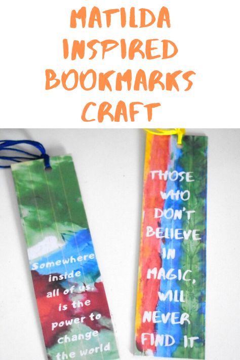 Matilda Inspired Bookmarks Craft - To Celebrate Roald Dahl Day Matilda Activities Roald Dahl, Matilda Roald Dahl Activities, Roald Dahl Crafts, Matilda Activities For Kids, Matilda Birthday Party Theme, Matilda Party Ideas, Matilda Crafts, Matilda Activities, Matilda Party