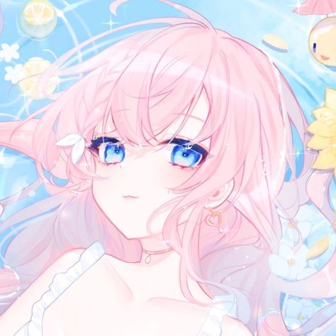 Kawaii Anime Pfp Icons, Mermaid Vtuber, Mermaid Pfp, Mermaid Icon, Shizuku Pfp, Kawaii Mermaid, Kawaii Pfp, Cute Emotes, Pink Anime