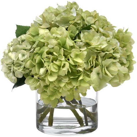 Green Hydrangea Bouquet, Flower Props, Arranging Flowers, White Hydrangeas, House Of Turquoise, Hydrangea Bouquet, Green Hydrangea, Faux Flower Arrangements, Interior Plants