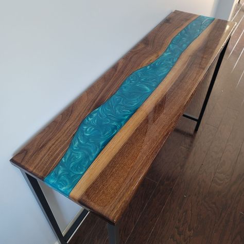 Epoxy Console Table, Sawmill Projects, Drink Rail, Sofa Bar Table, Reclaimed Wood Bar, Sofa Table Entryway, Reclaimed Wood Bars, Sofa Bar, Epoxy River Table