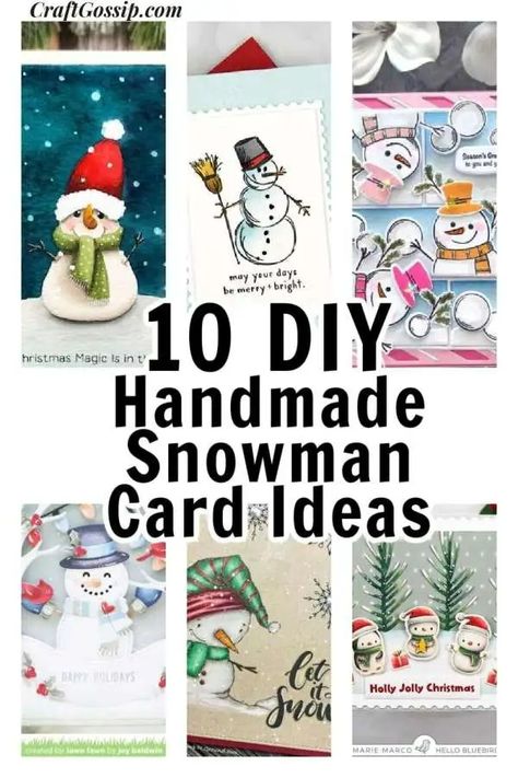 12 Snowman Holiday and Christmas Card Ideas – Stamping Homemade Christmas Cards Snowman, Snowman Cards Handmade, Melted Snowman Christmas Card, Snowman Christmas Tree Card, Stampin Up Spirited Snowmen Cards, Build A Snowman Christmas Card, Christmas Card Ideas, Snowman Cards, Diy Snowman