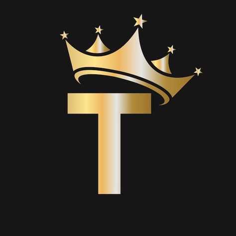 Letter t crown logo crown logo on letter... | Premium Vector #Freepik #vector #crown #king #royal-crown #golden-crown Acid Wallpaper, Facebook And Instagram Logo, H Letter Images, Image King, S Letter Images, T Wallpaper, Eagle Wallpaper, Cute Love Photos, S Logo Design