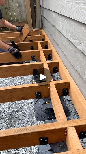 How To Build A Low Profile Deck! #bisonlevelup #diydeck #adjustabledecksupport #outdoordecking #floatingdeck #construction #sponsored | BYOT | BYOT · Original audio Low Profile Deck, Adu Ideas, Deck Supports, Super Video, Floating Deck, Cool Deck, Diy Deck, Hearth And Home, Building A Deck