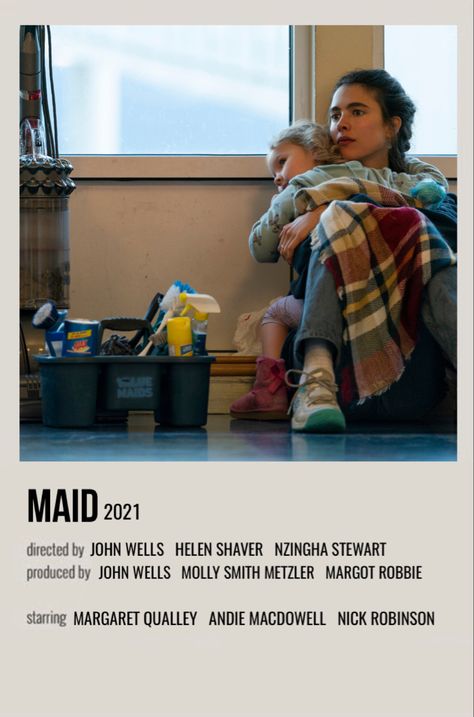 minimal polaroid series poster for maid Minimalistic Polaroid Poster, Andie Macdowell, Netflix Subscription, Margaret Qualley, Iconic Movie Posters, Movie Poster Wall, Movie Posters Design, Movie Prints, Movie Posters Minimalist