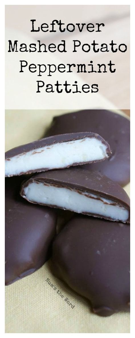 Christmas Dainties, Mashed Potato Candy, Peppermint Patty Recipe, Potato Cookies, Homemade Peppermint Patties, York Peppermint Patty, Potato Candy, Peppermint Patty, Leftover Mashed Potatoes