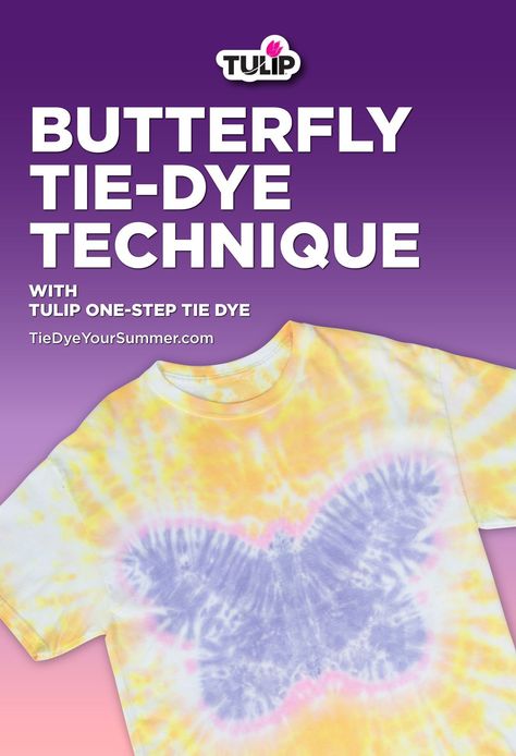 Butterfly Tie Dye Pattern, Butterfly Tye Dye, Butterfly Tie Dye, Easy Stuff To Make, Easy Diy Tie Dye, Tulip Tie Dye, Rainforest Art, Bleach Patterns, Tie Dye Butterfly