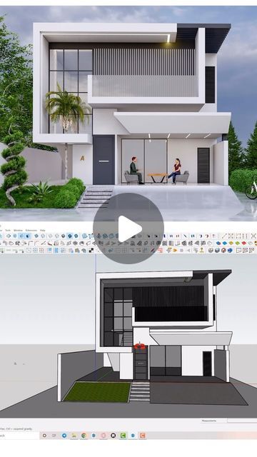 Sketchup House Design, Sketchup Tips, Sketchup House, Architect Lifestyle, Architects Band, Architect Career, House Design Architecture, Sketchup Layout, Sketchup Rendering