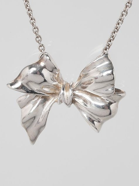 Jewelry Bow, Metal Bow, Bow Pendant, Ribbon Necklace, Bow Necklace, Bow Jewelry, Silver Bow, Girly Jewelry, Jewelry Inspo