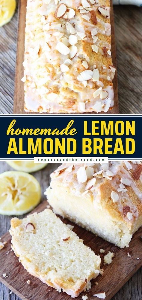 Almond Bread Recipe, Lemon Bread Recipes, Breakfast Loaf, Bread Quick, Almond Bread, Citrus Recipes, Lemon Bread, Mother's Day Brunch, Lemon Glaze