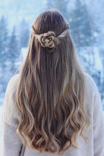 Pretty Rose Hairstyles for Long Hair And#8211; Ideas from Daily to Special Occasion ★ See more: https://glaminati.com/rose-hairstyles-for-long-hair/ Hairstyles Ideas For Long Hair, Haircut For Long Hair, Long Hair Ideas, Flower Braid, Ideas For Long Hair, Ideas Haircut, Special Occasion Hairstyles, Curly Hair Updo, Glamorous Hair