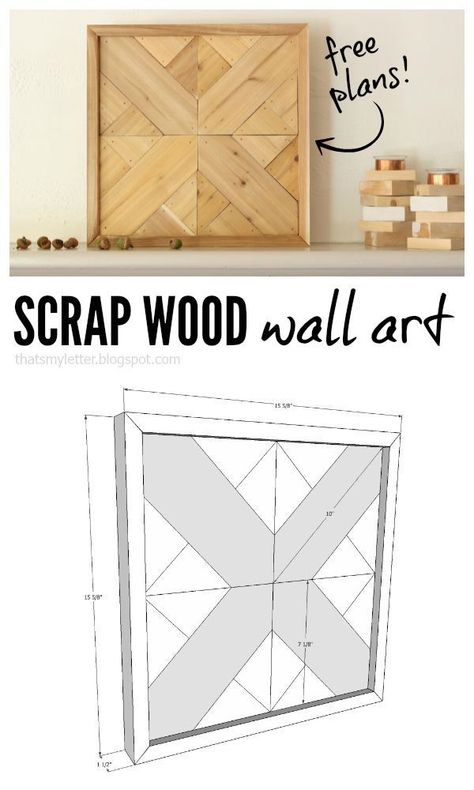 Scrap Wood Wall Art - Jaime Costiglio Wood Quilt Wall Art Pattern, Diy Wood Scraps Ideas, Scrap Wood Headboard, Scrap Wood Wall Art, Wood Pattern Design, Scrap Wood Wall, Diy Wood Wall Art, Scrap Wood Art, Wood Quilt