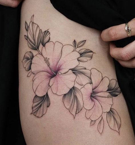 Ankle Tattoo Hibiscus Flower, Single Hibiscus Tattoo, Hybiscus Tattoo, Under Skin Tattoo, Frangipani Tattoo, Wrap Around Ankle Tattoos, Tropical Flower Tattoos, Black Flowers Tattoo, Hawaiian Flower Tattoos