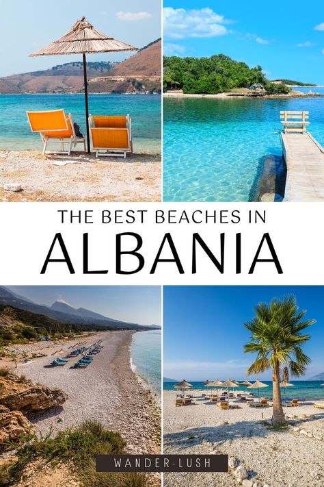 A selection of the very best beaches in Albania for sand, sun and surf – including pebble beaches, white sand beaches, hidden coves and beautiful islands on the Albanian Riviera. #Albania #Balkans | Where to go in Albania | Things to do in Albania | Albania beaches | Albania travel Albania Beaches, Visit Albania, Albania Travel, White Sand Beaches, Balkans Travel, Europe Itineraries, Europe Vacation, European Destinations, Dream Travel Destinations