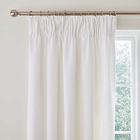 Vermont White Pencil Pleat Curtains | Dunelm Curtains Dunelm, Pink Blackout Curtains, Pencil Pleat Curtains, Blackout Curtains Bedroom, Pleat Curtains, Window Treatments Bedroom, Simple Curtains, Bedroom Curtains, Types Of Curtains