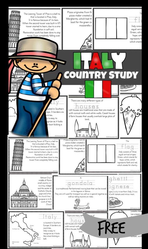 France For Kids, Around The World Crafts For Kids, Country Study, David Statue, Italy For Kids, Around The World Theme, Venice Art, All About Italy, Geography For Kids