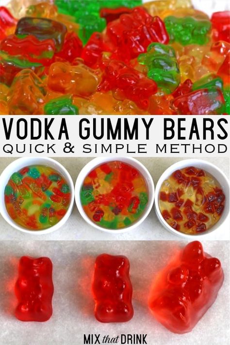 Alcoholic Gummy Bears, Vodka Gummy Bears Recipe, Vodka Gummy Bears, How To Make Vodka, Bear Recipes, Winter Drink, Party Drinks Alcohol, Jello Shot Recipes, Boozy Drinks