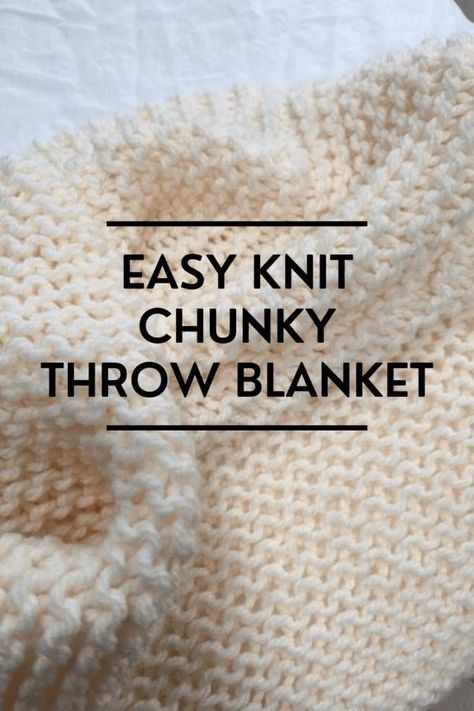 Easy Knit chunky throw blanket. Great beginner knitting project! Knit Afghan Patterns Free, No Sew Crafts, Chunky Throw Blanket, Knitted Throw Patterns, Knit Throw Blanket Pattern, Chunky Knit Blanket Pattern, Easy Knit Blanket, Easy Blanket Knitting Patterns, Drawing Embroidery