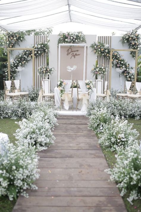 Background Nikah, Pelaminan Outdoor, Decorasi Wedding, Dekor Nikahan, Dekor Akad, Indoor Wedding Decorations, Floral Arch Wedding, Low Budget Wedding, Wedding Reception Backdrop