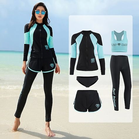 Swimming Outfits, Sun Safety, Uv Shirt, Long Sleeve Swimwear, Rashguard Swimsuit, Rash Guard Women, Swimming Diving, Long Leggings, Water Activities