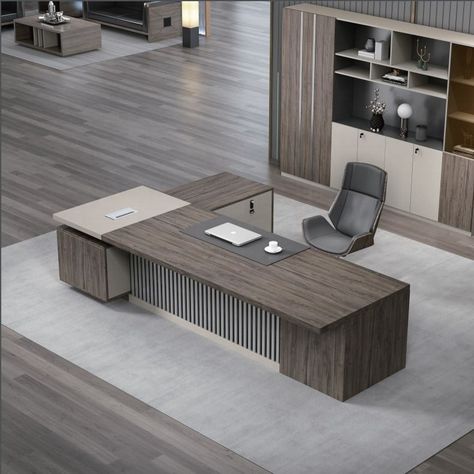 Winston Desk | Presterior Desk Luxury, Manager Desk, L Shaped Executive Desk, Office Table Design, Office Interior Design Modern, Modern Office Interiors, Executive Office Desk, Modern Office Desk, Modern Office Design