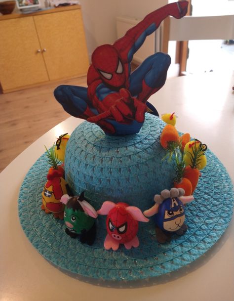 Marvel Easter Bonnet, Spider Man Easter Bonnet, Spiderman Easter Bonnet, Easter Bonnet Ideas Dinosaur, Batman Easter Bonnet, Dinosaur Easter Hat, Boys Easter Hat, Alice In Wonderland Easter Bonnet, Easter Hat Parade