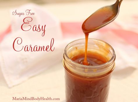 3 Ingredient Caramel, easy caramel, keto caramel Healthy Caramel, Keto Condiments, Keto Caramel, Maria Mind Body Health, Maria Emmerich, Caramel Recipe, Keto Sauces, Keto Treats, Easy Caramel