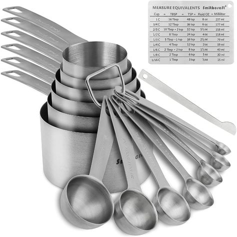 Dry Measuring Cups, Stainless Steel Measuring Cups, Measuring Cups And Spoons, Stainless Steel Mixing Bowls, Measuring Cups & Spoons, Measuring Cups Set, Measuring Cup, Stainless Steel 304, Mixing Bowls