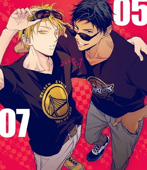 Arm Around Shoulder, Yellow Footwear, Basketball Manga, Kuroko No Basket Characters, Kise Ryouta, Aomine Daiki, Dreamcore Weirdcore, Kuroko's Basketball, Basketball Pictures