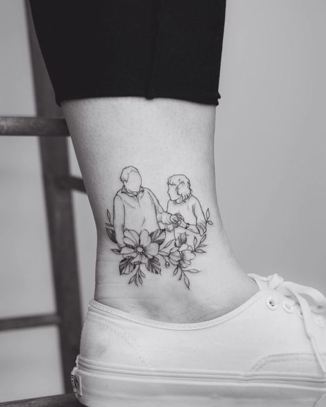 Tattoo Ideas Female Grandparents, Tattoo Ideas For Your Grandparents, Rememberence Tattoos For Grandparents, Tattoos Honoring Grandparents, Grandparents Tattoo Ideas Symbols, Tattoo For Grandparents Passing, Generations Tattoo, Granddad Tattoo, Tattoos For Grandparents Passing