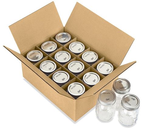 Canning Jar Storage Boxes, Canning Jar Boxes in Stock - ULINE Canning Jar Storage, Ball Blue Book, Mason Jar Storage, Canning Supplies, Pint Jars, Half Pint, Canning Jar, Jar Storage, Home Canning