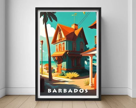 Barbados Travel Poster, Barbados Print, Barbados Wall Art Print,barbados Caribbean,barbados Painting Illustration,barbados Watercolor Decor - Etsy Australia Barbados Painting, Barbados Travel, Etsy Artwork, Watercolor Home, Watercolor Decor, Caribbean Travel, Travel Wall Art, Travel Wall, Painting Illustration