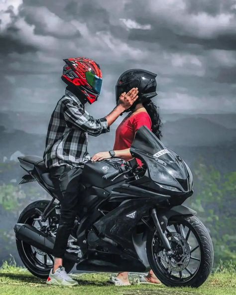 Save pic share Black Hilights Instagram, Sport Bike Couple Pictures, Lady Biker Photoshoot, Bike With Couple Pic, Couple Riders Wallpaper Bike, Amma Photos, Couple Bike Photoshoot, Dp For Instagram Unique Cartoon, Sumit Singh